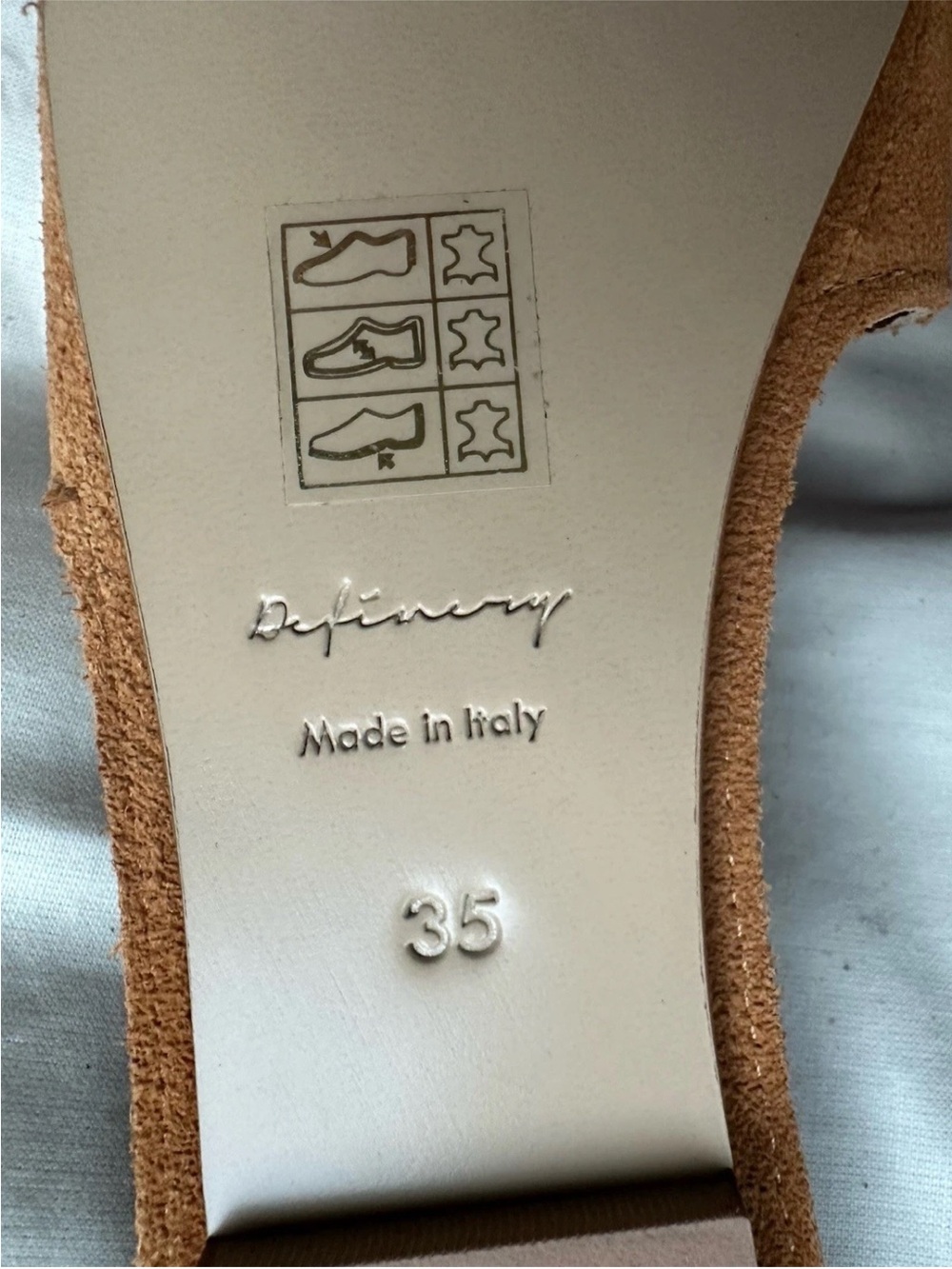 Made in Italy loop open leather Suede Sandal - Camel Brown 35 - Picture 10 of 13